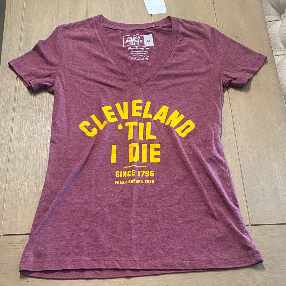 Fresh Brewed Tees Women's Maroon Short Sleeve Tee